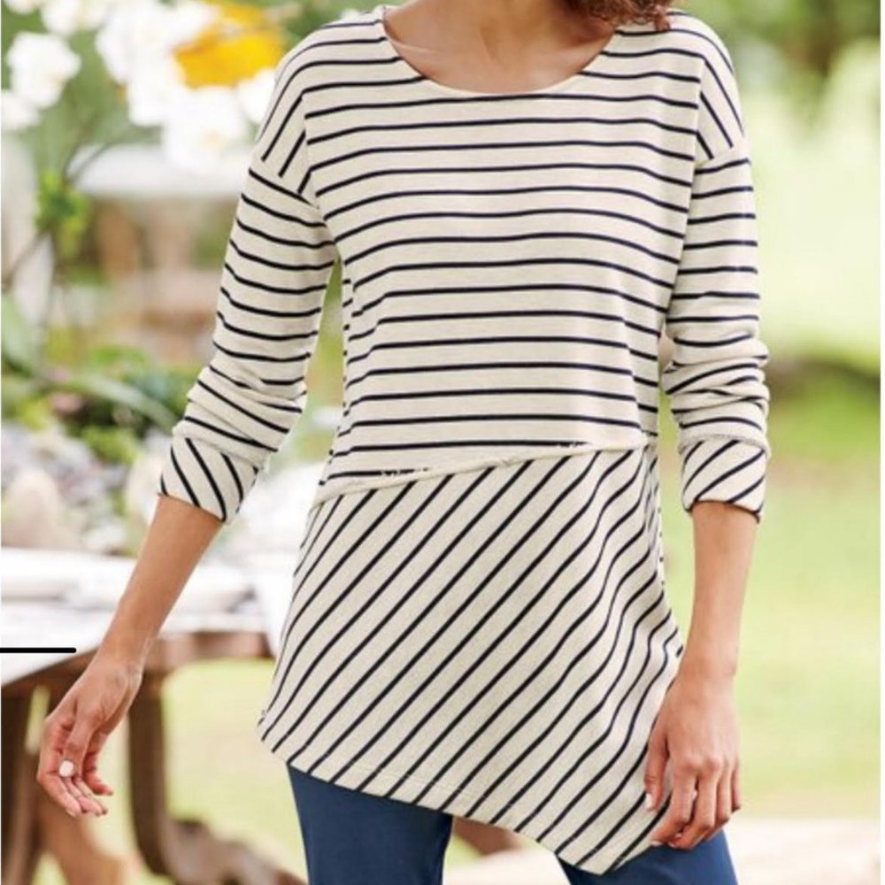 Soft Surroundings Women's Striped Astrid Tunic,‎ Size XS
